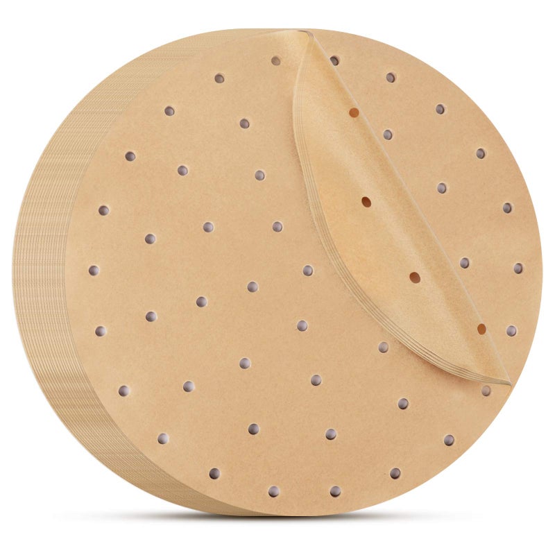 Beasea Air Fryer Round Liners - 12 Inch, 200pcs Unbleached Parchment Paper for Air Fryer and Steaming Basket - Image 1